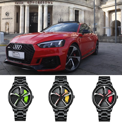  Steel Strap Spinning Luminous Car Wheel Watch Collection 1