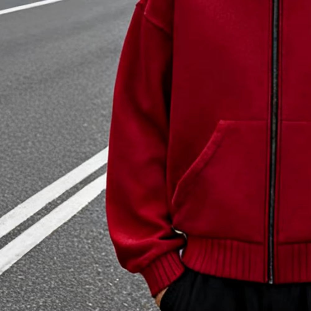 Men's Wind-Resistant Balaclava Hoodie Zip-Up Jacket - Athletic Sweatshirt with Mask and Pockets for Outdoor Sports