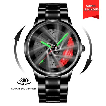  Steel Strap Spinning Luminous Car Wheel Watch Collection 1